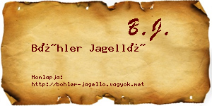 Böhler Jagelló névjegykártya